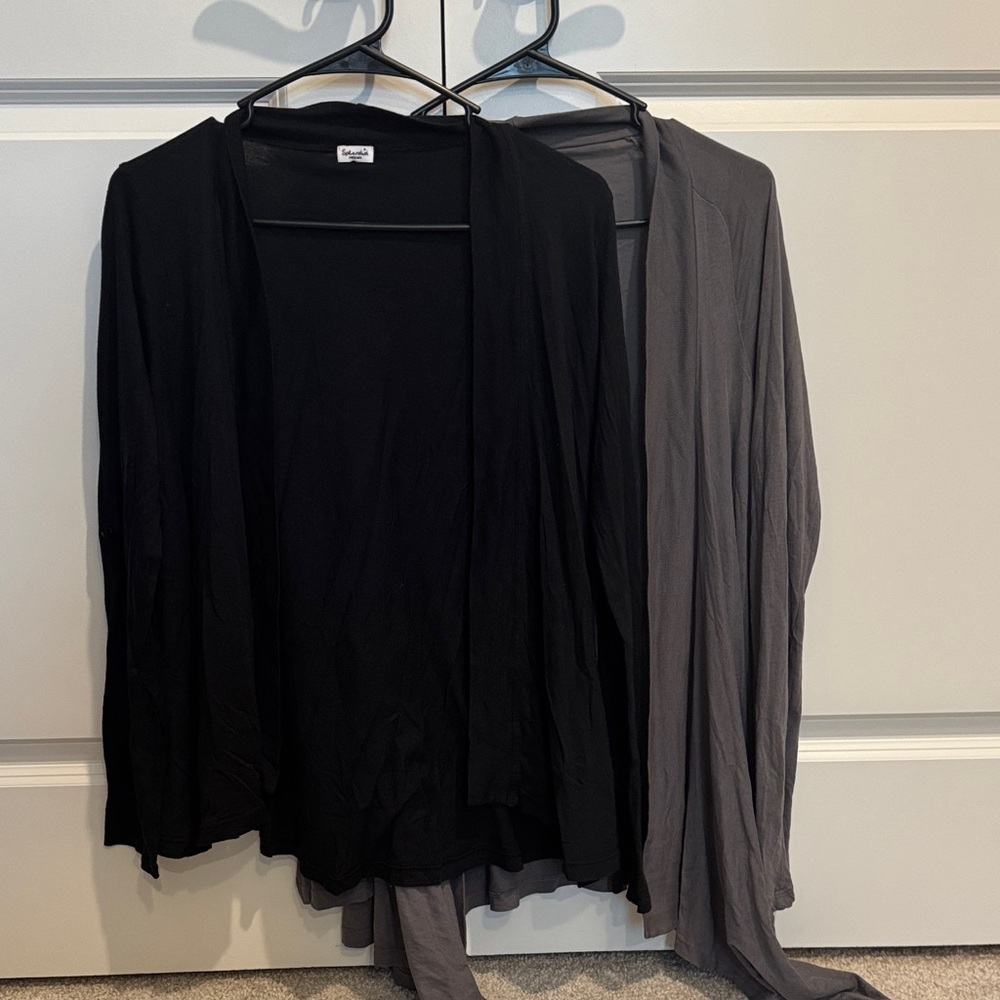 2 Splendid Black and Gray Light Cardigans